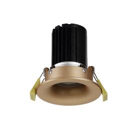 DM200800  Bruve 10 Tridonic Powered 10W 2700K 750lm 12° CRI>90 LED Engine Champagne Gold Fixed Round Recessed Downlight; Inner Glass cover; IP65